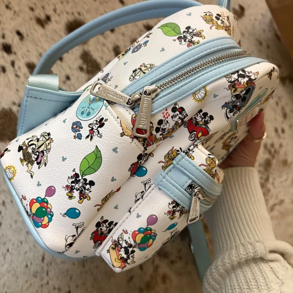 Disney Parks Loungefly Mickey & Minnie's Runaway Railway‎ Mini Backpack